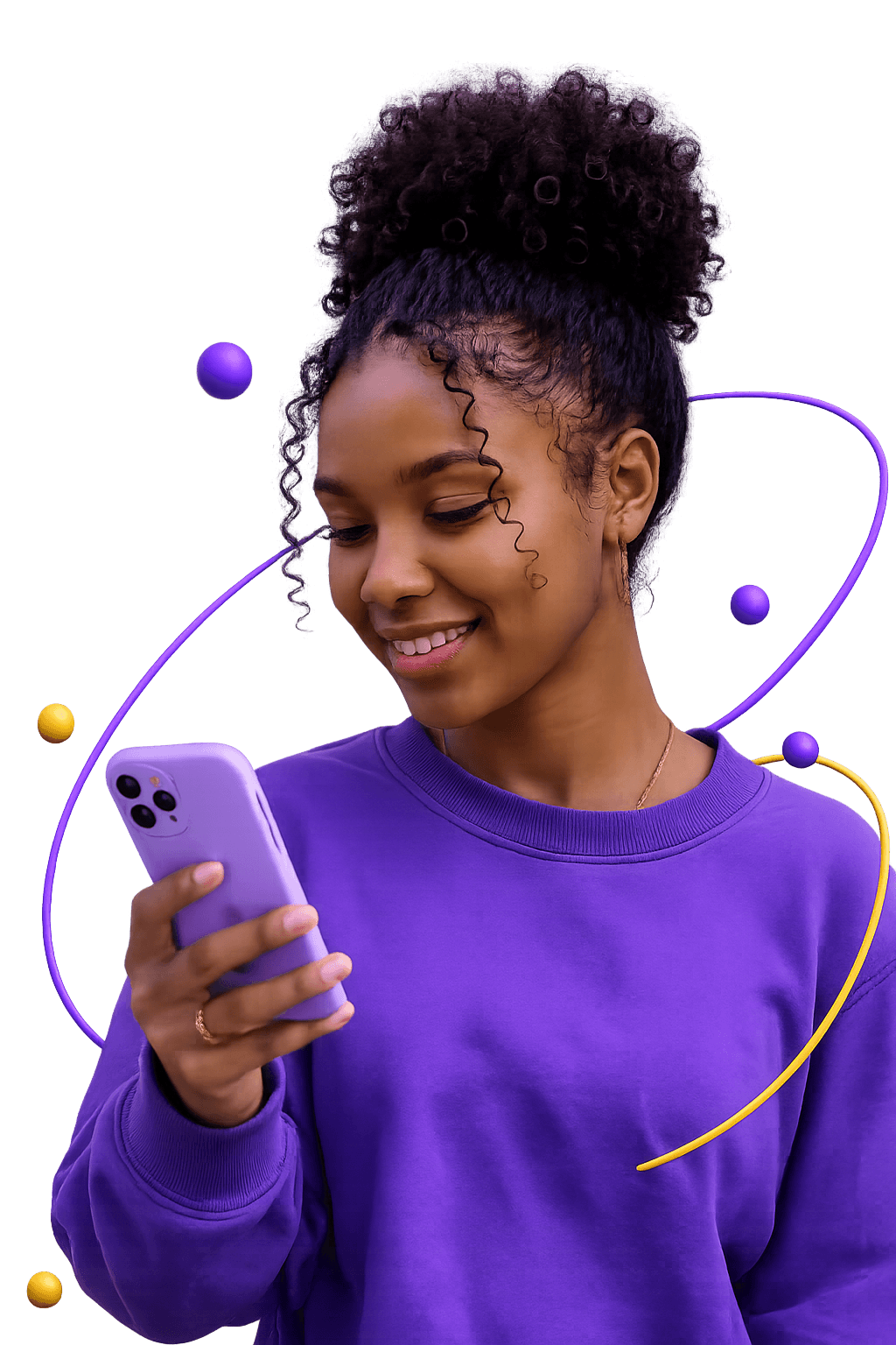Young South African on her phone using Wysely